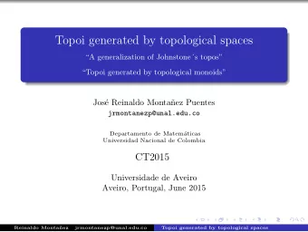 Topoi generated by topological spaces  A generalization of Johnstones topos  Topoi