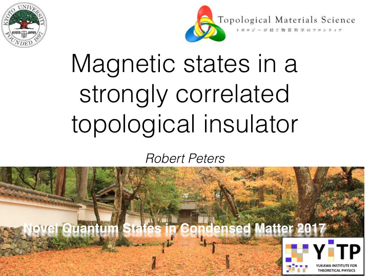 magnetic states in a strongly correlated topological