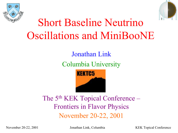 short baseline neutrino oscillations and miniboone