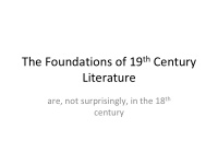 the foundations of 19 th century literature