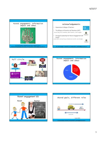 6/22/17  Parent engagement: Information  Acknowledgements  Impact and Ideas