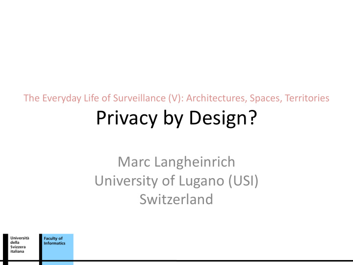 privacy by design