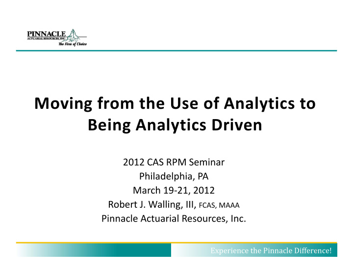 moving from the use of analytics to b i being analytics