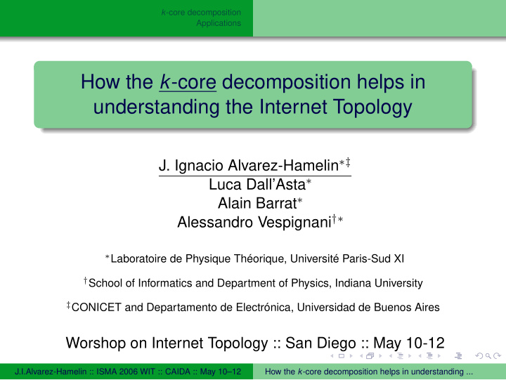 how the k core decomposition helps in understanding the