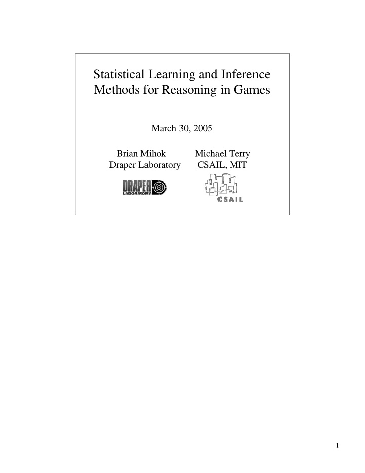 statistical learning and inference methods for reasoning