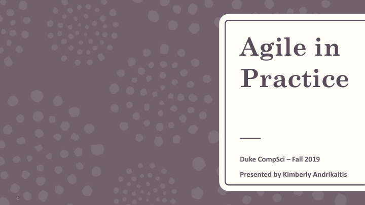 agile in practice