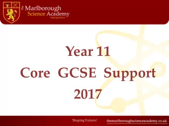 Year 11  Core  GCSE  Support  2017  'Shaping Futures'  'Shaping Futures' Three way Partnership