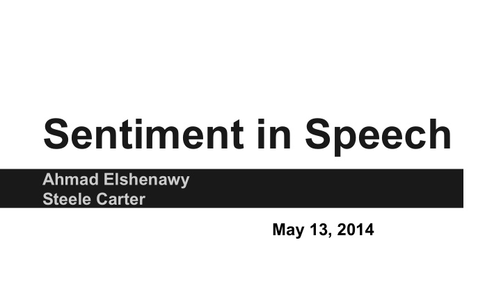 sentiment in speech