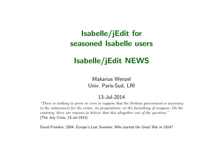 isabelle jedit for seasoned isabelle users isabelle jedit