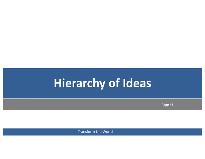 hierarchy of ideas