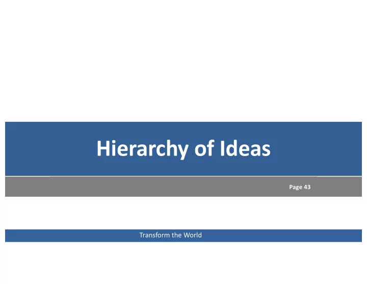 hierarchy of ideas