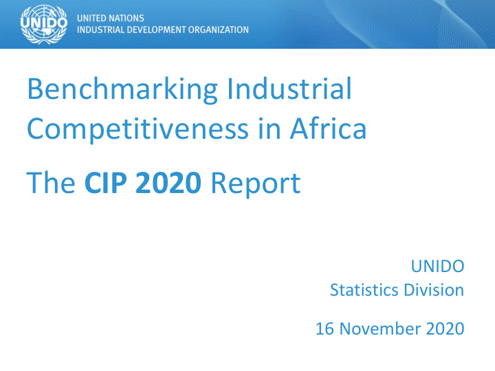 benchmarking industrial competitiveness in africa the cip