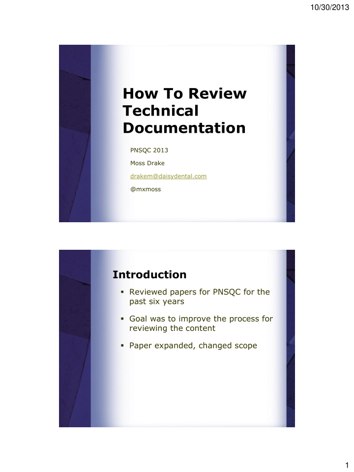 how to review technical documentation