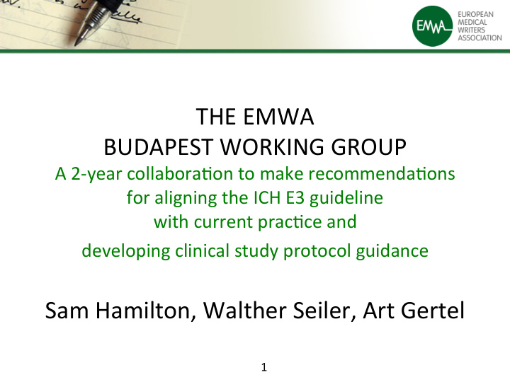 the emwa budapest working group