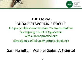 THE  EMWA        BUDAPEST  WORKING  GROUP      A  2-year