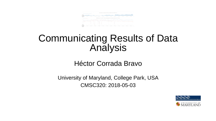 communicating results of data analysis