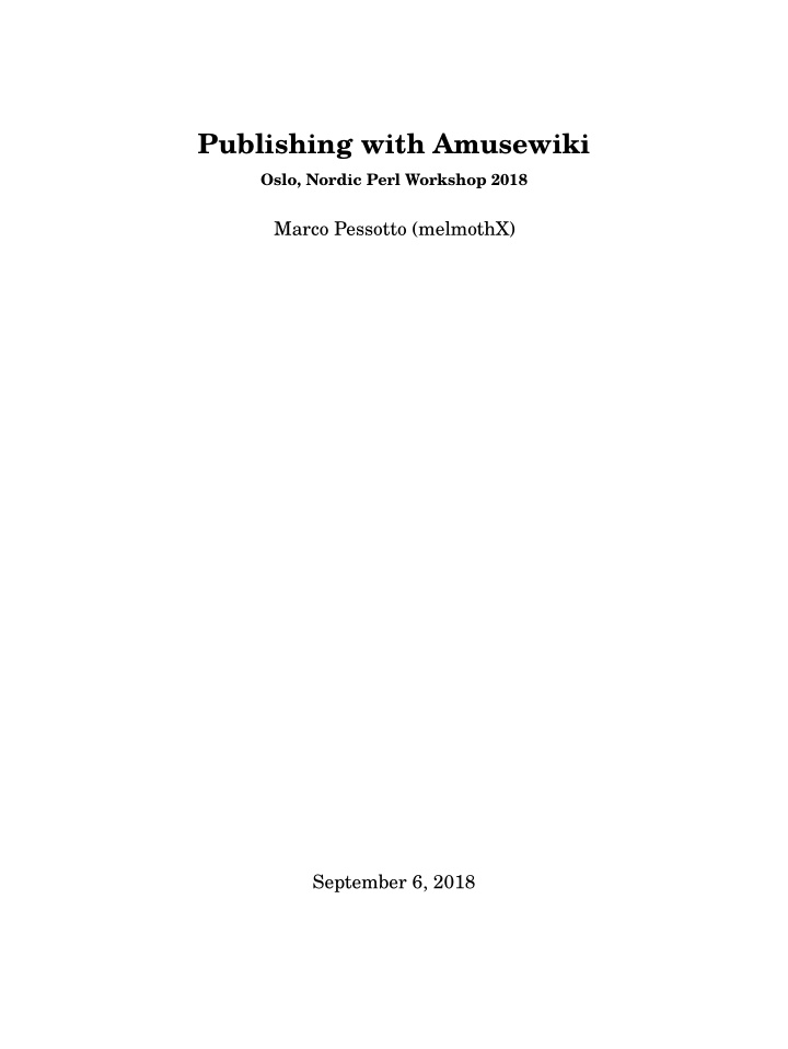 publishing with amusewiki