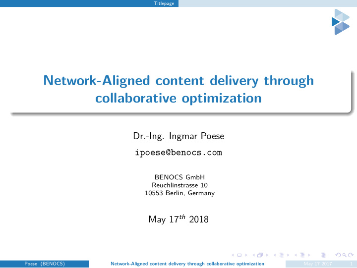 network aligned content delivery through collaborative