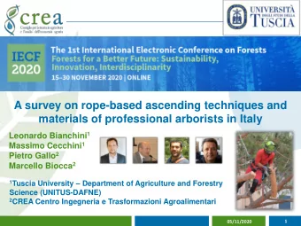 A survey on rope-based ascending techniques and  materials of professional arborists in Italy