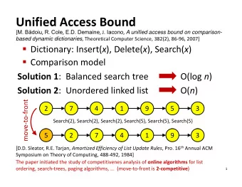 Unified Access Bound [ M . B  doiu , R . Cole , E . D. Demaine , J. Iacono , A unified access