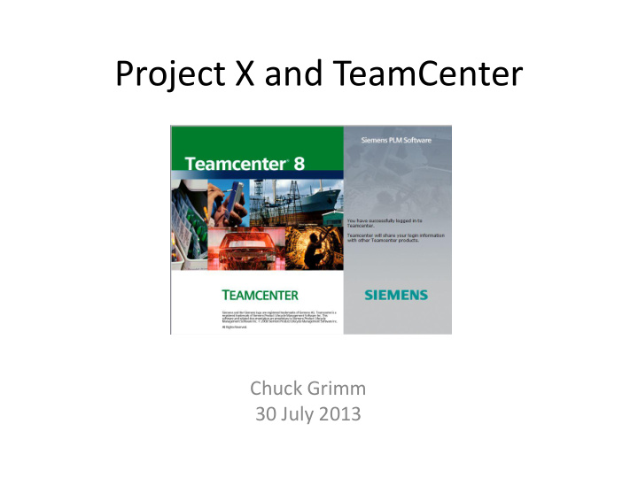 project x and teamcenter