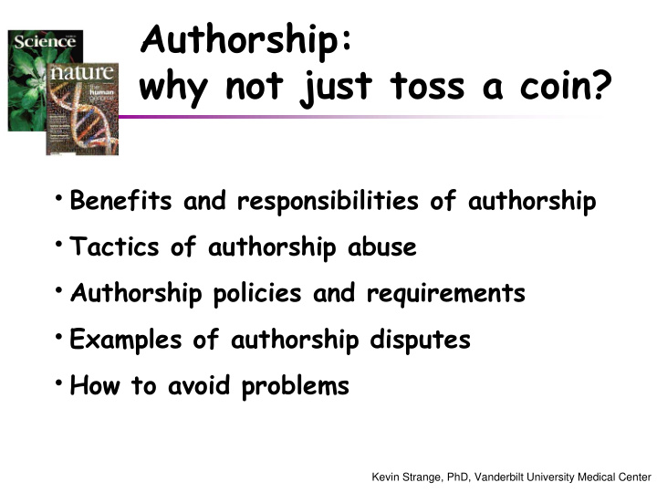 authorship why not just toss a coin