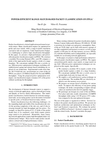 Yun R. Qu  Viktor K. Prasanna  Ming Hsieh Department of Electrical Engineering  University of