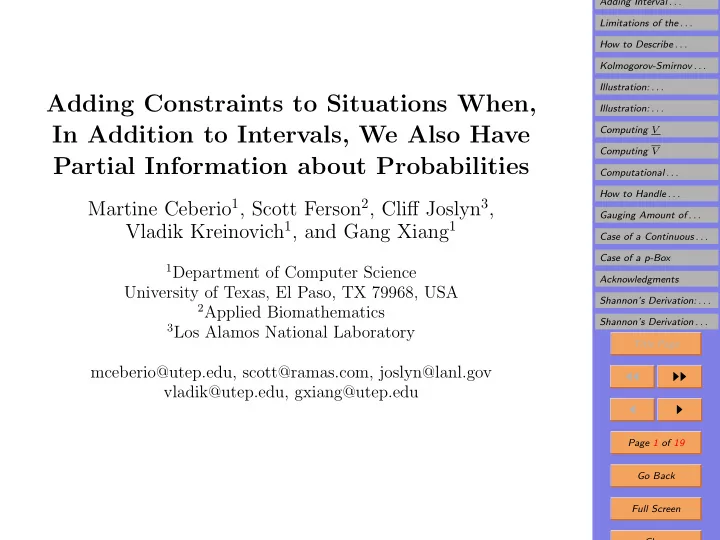 adding constraints to situations when