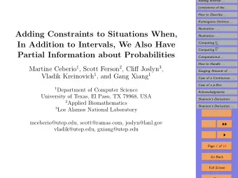 Adding Constraints to Situations When,  Illustration: . . .  In Addition to Intervals, We Also Have