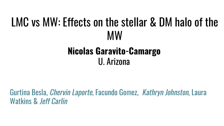 lmc vs mw effects on the stellar dm halo of the mw