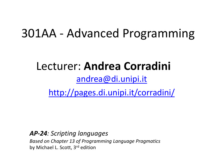 301aa advanced programming