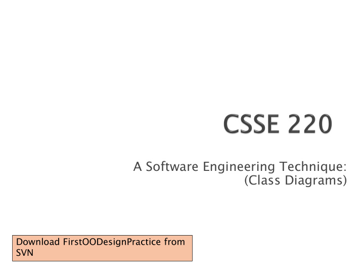 a software engineering technique class diagrams