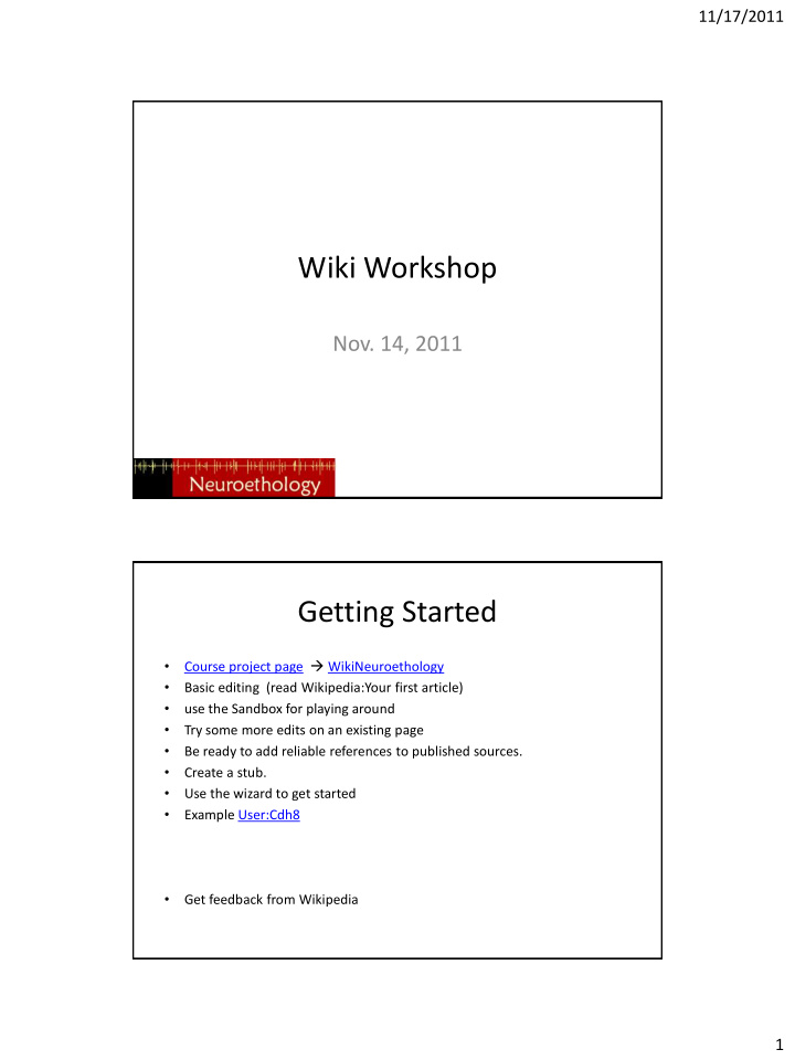 wiki workshop