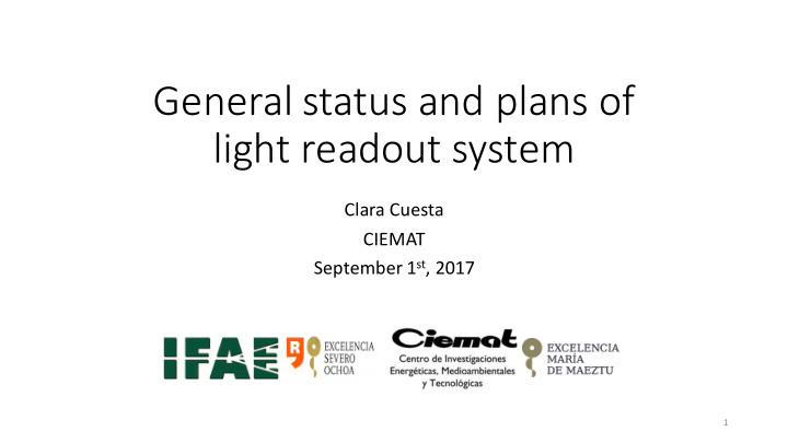 general status and plans of light readout system