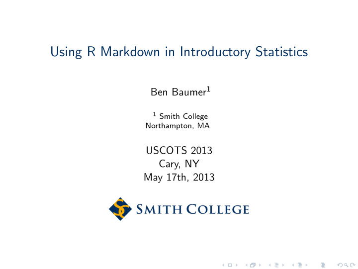 using r markdown in introductory statistics
