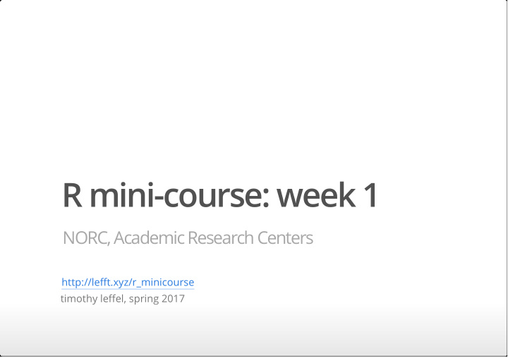 r mini course week 1