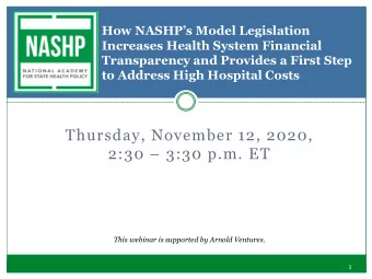 Thursday, November 12, 2020,  2:30  3:30 p.m. ET  This webinar is supported by Arnold Ventures.