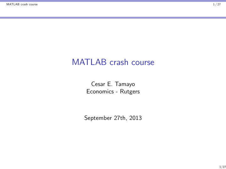 matlab crash course