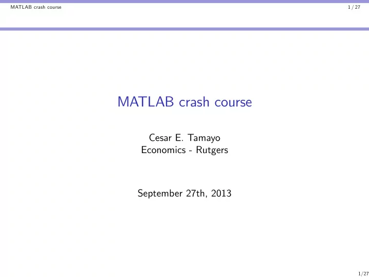 matlab crash course