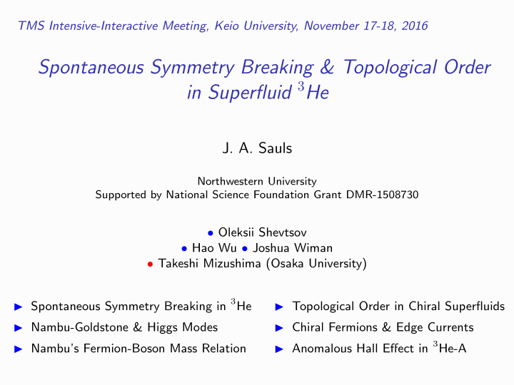 spontaneous symmetry breaking topological order in