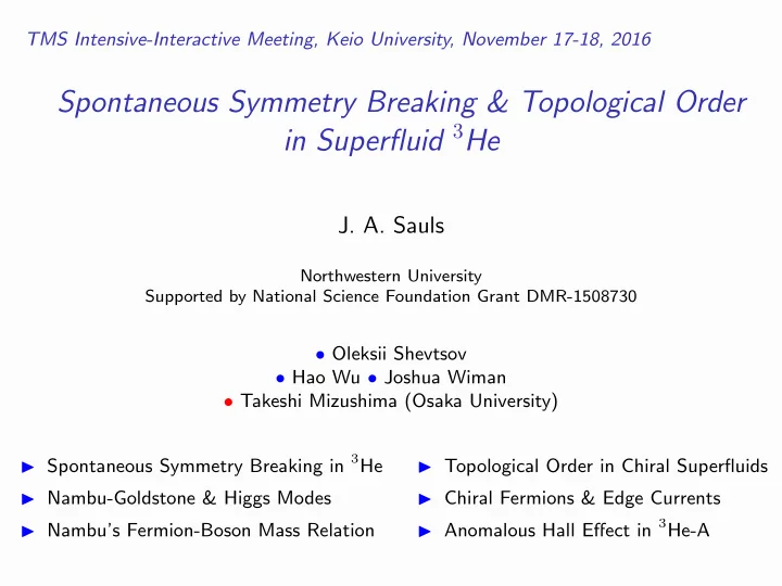 spontaneous symmetry breaking topological order in