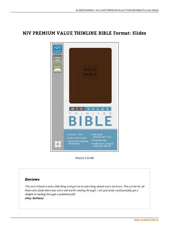 NIV PREMIUM VALUE THINLINE BIBLE Format: Slides  NIV PREMIUM VALUE THINLINE BIBLE Format: Slides