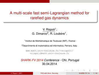 A multi-scale fast semi-Lagrangian method for  rarefied gas dynamics V. Rispoli 1 , G. Dimarco 2 ,