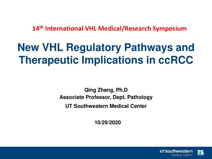 new vhl regulatory pathways and therapeutic implications