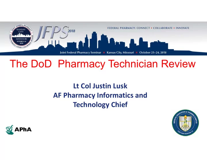 the dod pharmacy technician review