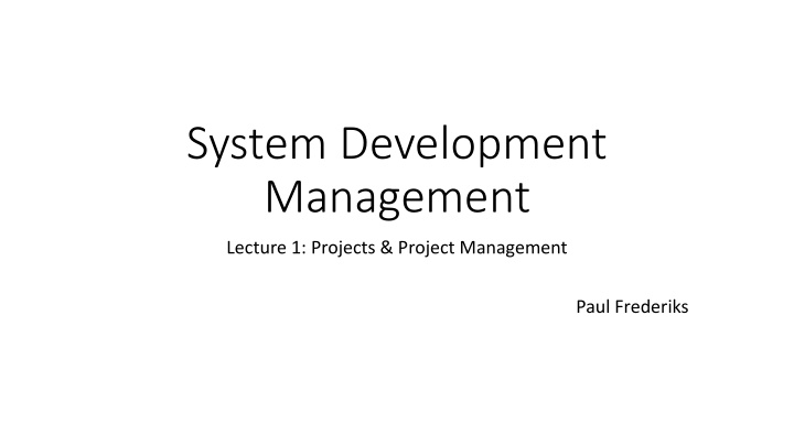system development management