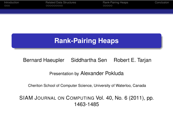 rank pairing heaps