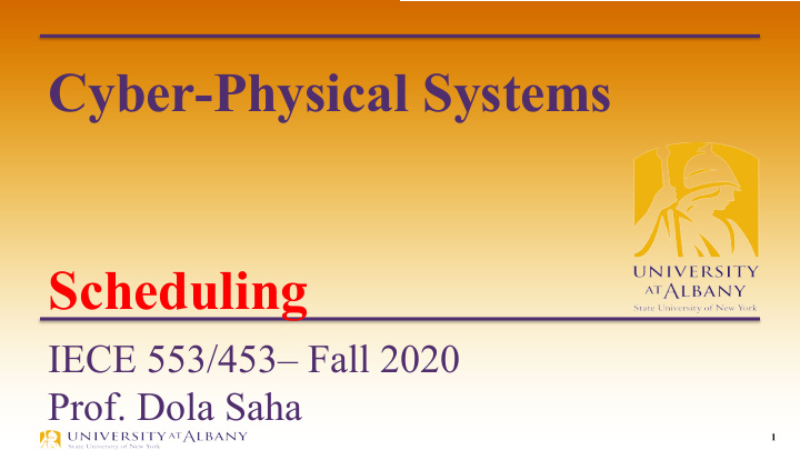 cyber physical systems scheduling