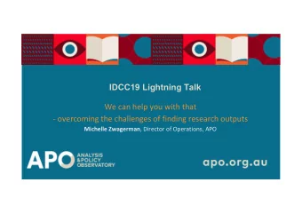 IDCC19 Lightning Talk  We can help you with that  - overcoming the challenges of finding research