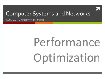Performance  Optimization  2  Lab Schedule  Activities  Assignments Due     Tues, Oct 8 th